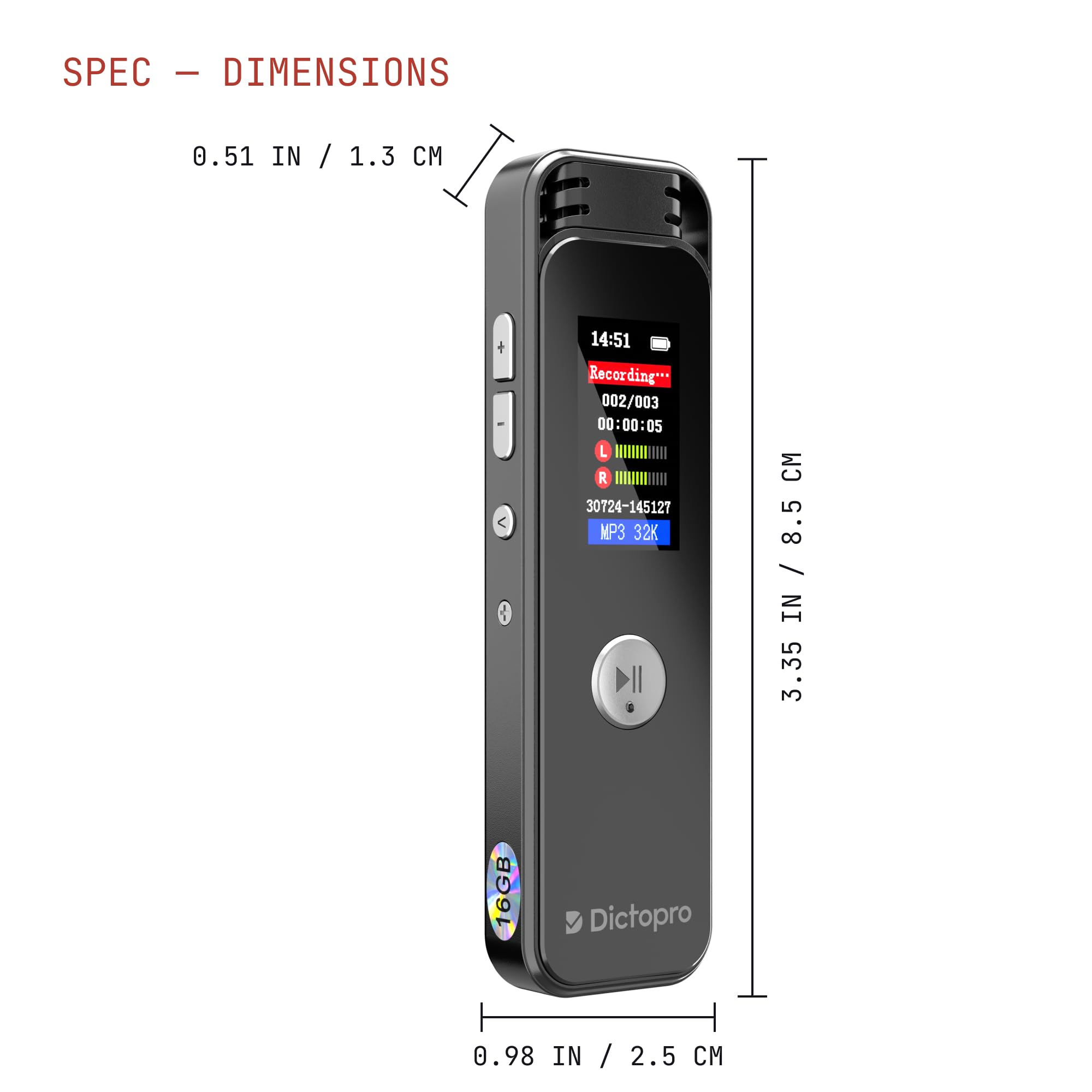 Amazon.com: Dictopro X200 Digital Voice Activated Recorder with